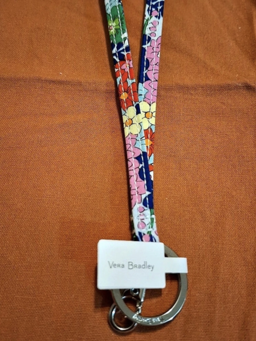 Vera Bradley Lanyard Floral Key in Pink & Blue NWT